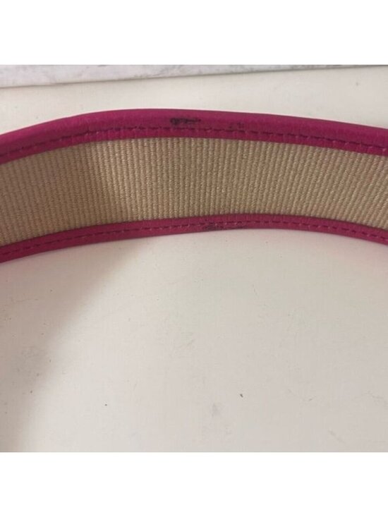 Prada Pink Tan Canvas Leather Belt Size 90/36 Made In Italy Silver Buckle 1C3150 Prada Pink Tan Canvas Leather Belt Size 90/36 Made In Italy  main image 2